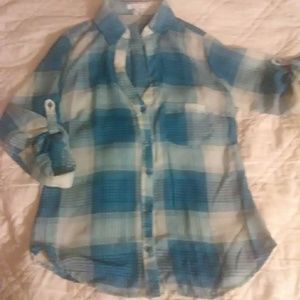 2 for $12 dELiA's  Plaid Button Shirt Small